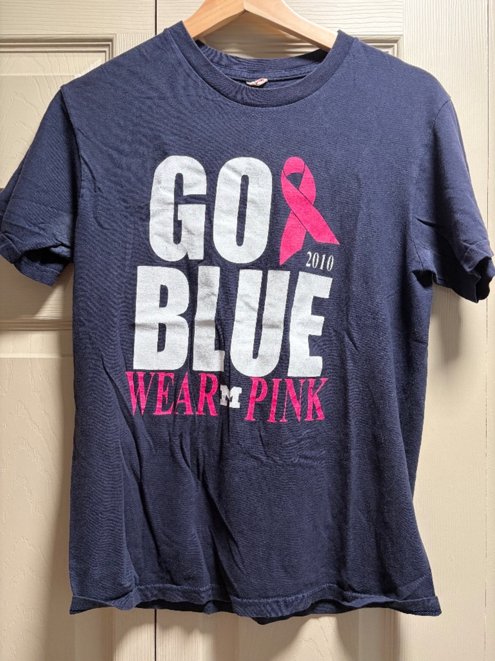 Vintage University of Michigan - Go Blue Wear Pink T-shirt